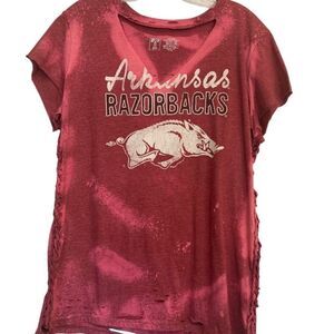 Arkansas Razorback Distressed Short Sleeved Tee Size XL